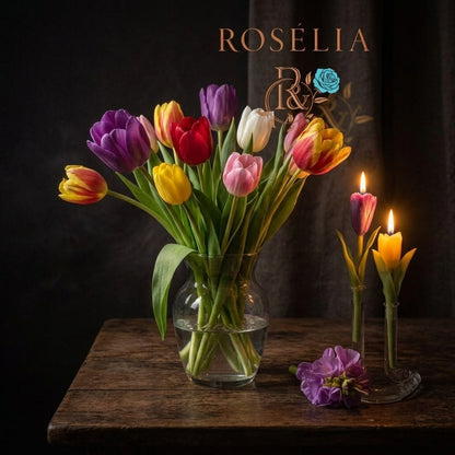Lale Tasarım El Yapımı Çiçek Mum | Rosélia