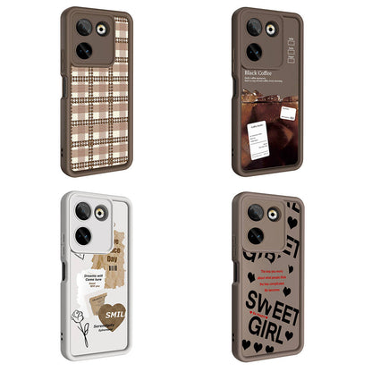 Tecno Camon 20 Pro 4G Kılıf Kamera Korumalı Baskılı Arka Yüzey Zore Klas Kapak Siyah