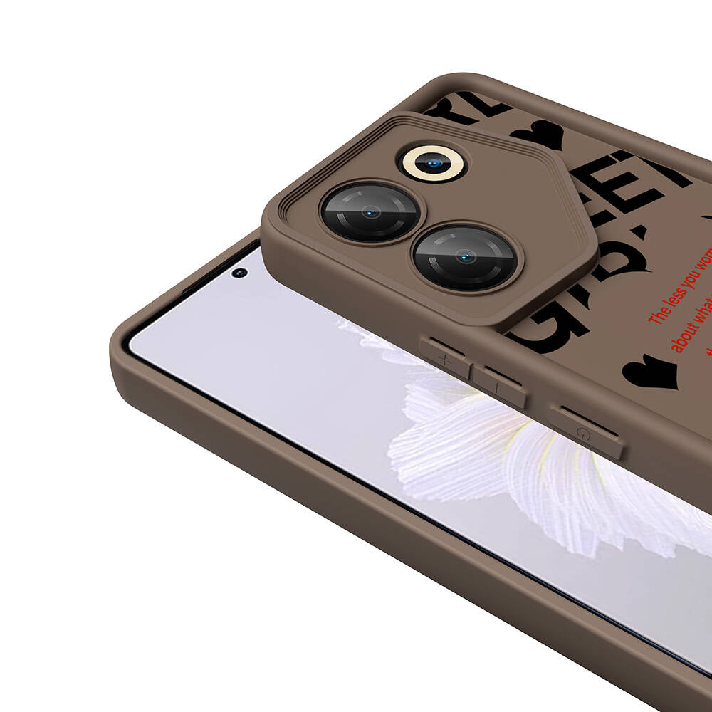 Tecno Camon 20 Pro 5G Kılıf Kamera Korumalı Baskılı Arka Yüzey Zore Klas Kapak Siyah