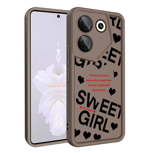 Tecno Camon 20 Pro 5G Kılıf Kamera Korumalı Baskılı Arka Yüzey Zore Klas Kapak Beyaz