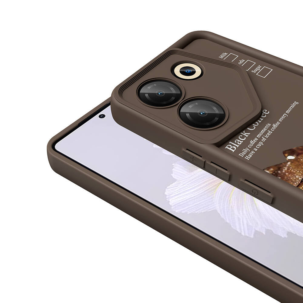 Tecno Camon 20 Pro 5G Kılıf Kamera Korumalı Baskılı Arka Yüzey Zore Klas Kapak Siyah