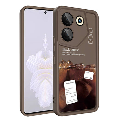 Tecno Camon 20 Pro 5G Kılıf Kamera Korumalı Baskılı Arka Yüzey Zore Klas Kapak Beyaz