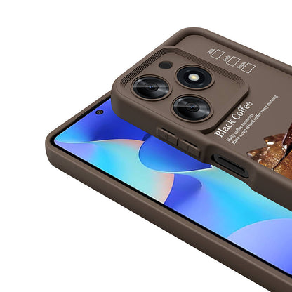 Tecno Spark 10 Pro 4G Kılıf Kamera Korumalı Baskılı Arka Yüzey Zore Klas Kapak Koyu Kahve