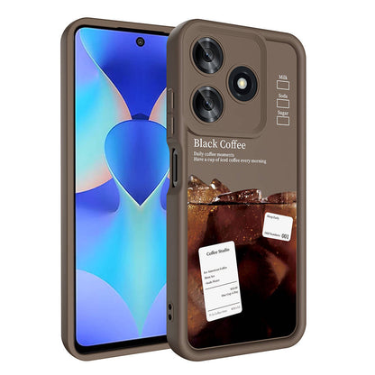 Tecno Spark 10C Kılıf Kamera Korumalı Baskılı Arka Yüzey Zore Klas Kapak Beyaz