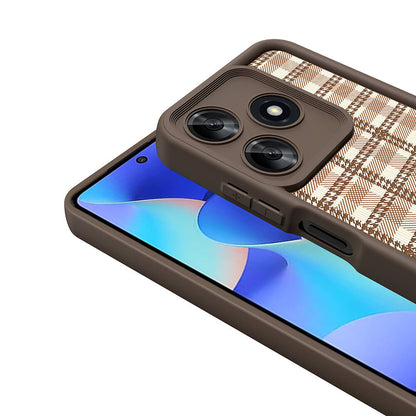 Tecno Spark 10C Kılıf Kamera Korumalı Baskılı Arka Yüzey Zore Klas Kapak Açık Kahve