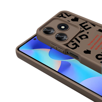 Tecno Spark 10C Kılıf Kamera Korumalı Baskılı Arka Yüzey Zore Klas Kapak Koyu Kahve