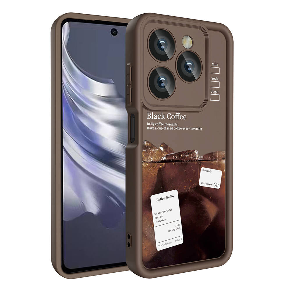 Tecno Spark 20 Pro 5G Kılıf Kamera Korumalı Baskılı Arka Yüzey Zore Klas Kapak Açık Kahve