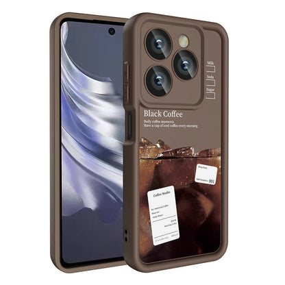 Tecno Spark 20C Kılıf Kamera Korumalı Baskılı Arka Yüzey Zore Klas Kapak Koyu Kahve