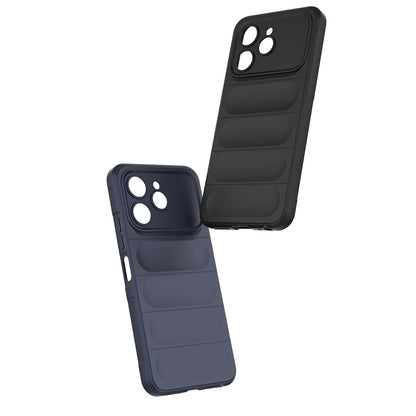 Tecno Spark 40 Kılıf Esnek TPU Oyuklu Arka Yüzey Tasarımlı Zore Etnik Silikon Kapak Siyah