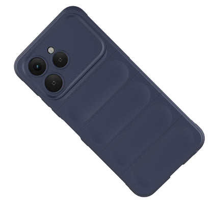 Tecno Spark 40 Kılıf Esnek TPU Oyuklu Arka Yüzey Tasarımlı Zore Etnik Silikon Kapak Lacivert