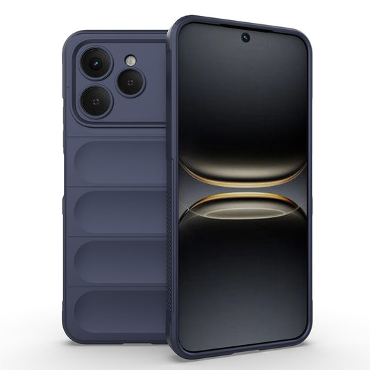 Tecno Spark 40 Kılıf Esnek TPU Oyuklu Arka Yüzey Tasarımlı Zore Etnik Silikon Kapak Lacivert