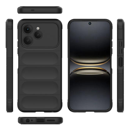 Tecno Spark 40 Kılıf Esnek TPU Oyuklu Arka Yüzey Tasarımlı Zore Etnik Silikon Kapak Koyu Yeşil