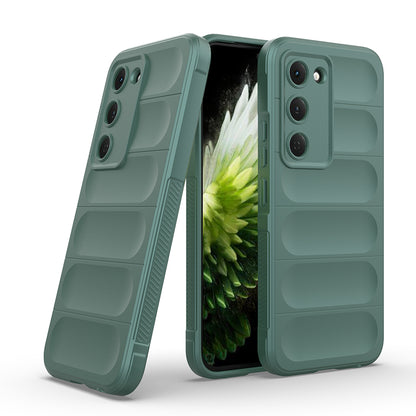 Tecno Spark 40 Pro Kılıf Esnek TPU Oyuklu Arka Yüzey Tasarımlı Zore Etnik Silikon Kapak Koyu Yeşil