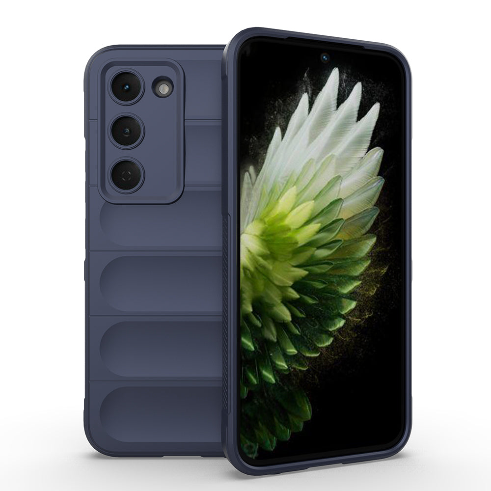 Tecno Spark 40 Pro Kılıf Esnek TPU Oyuklu Arka Yüzey Tasarımlı Zore Etnik Silikon Kapak Lacivert