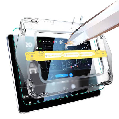 Tesla Model 3 Araç Multimedya Ekran Koruyucu AR Oleofobik Uygulama Aparatlı Zore Premium Temperli Cam Ekran Koruyucu Şeffaf