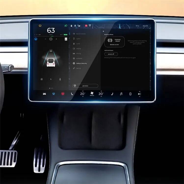 Tesla Model Y Zore Araç Multimedya Temperli Cam Ekran Koruyucu Renksiz