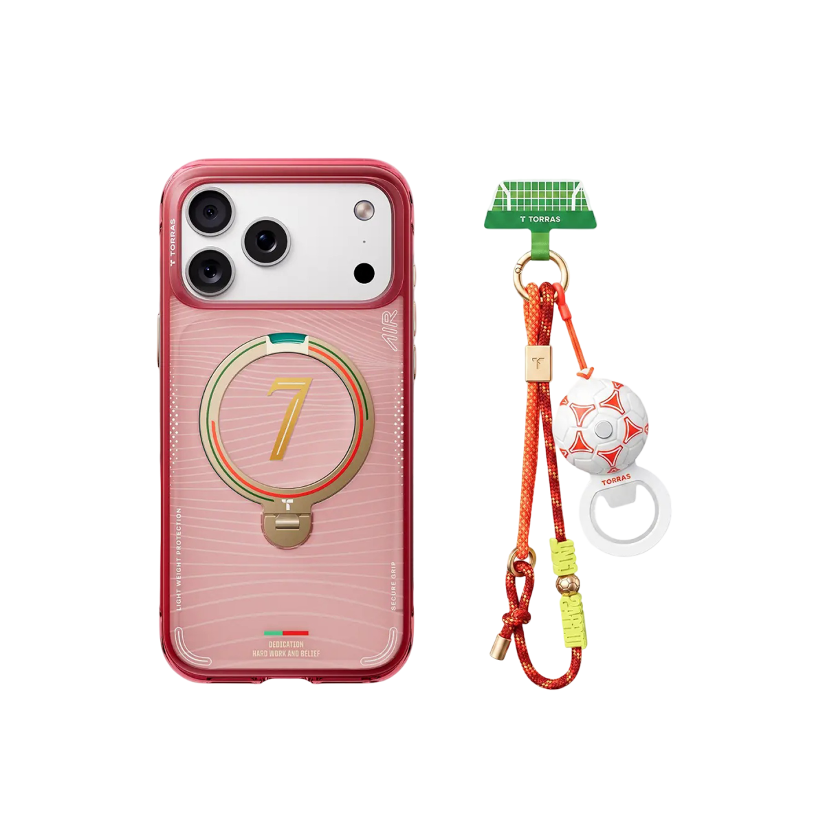 Torras World Cup Edition Futbol Topu Tasarımlı Anahtarlık Telefon Askısı - Turuncu