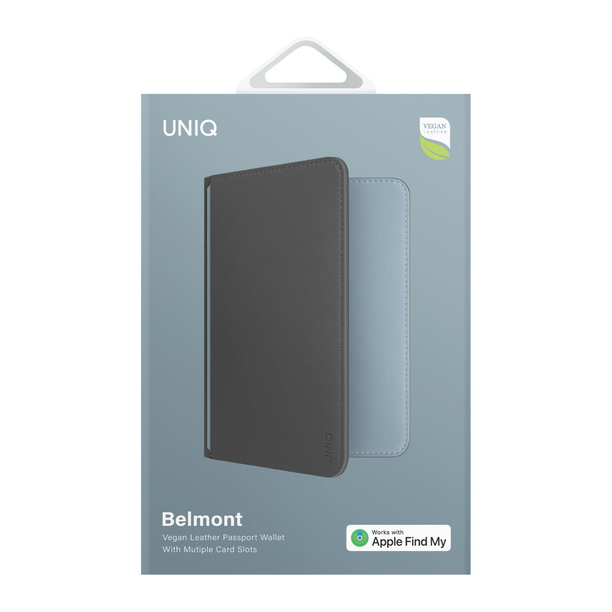Uniq Belmont RFID-Block Apple Find My Özellikli Vegan Deri Kart ve Pasaport Tutucu