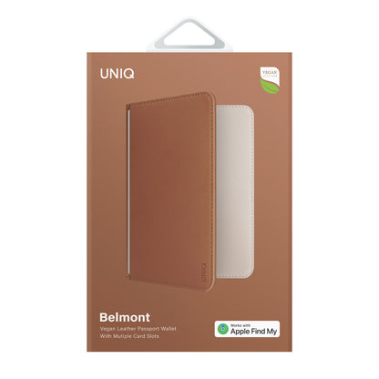 Uniq Belmont RFID-Block Apple Find My Özellikli Vegan Deri Kart ve Pasaport Tutucu