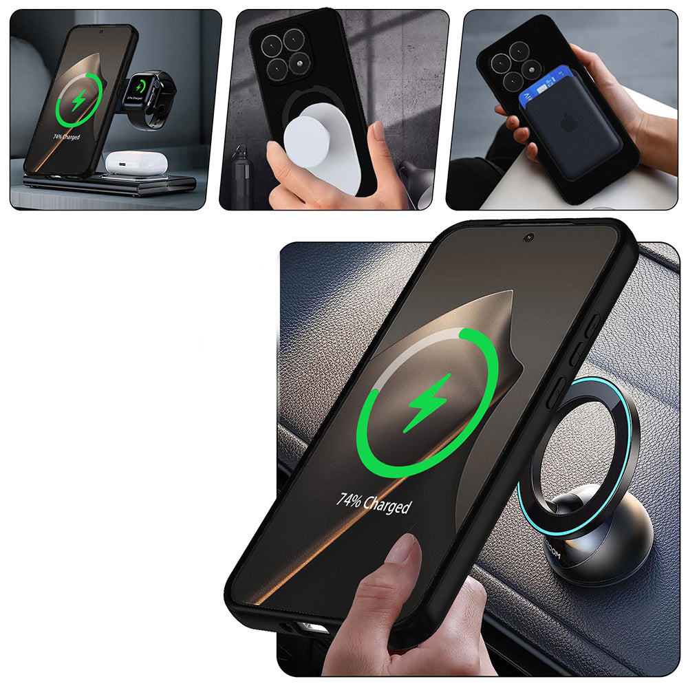 Xiaomi 15T Kılıf M-safe Şarj Özellikli Standlı Zore Samara Kapak Titanyum-Gri