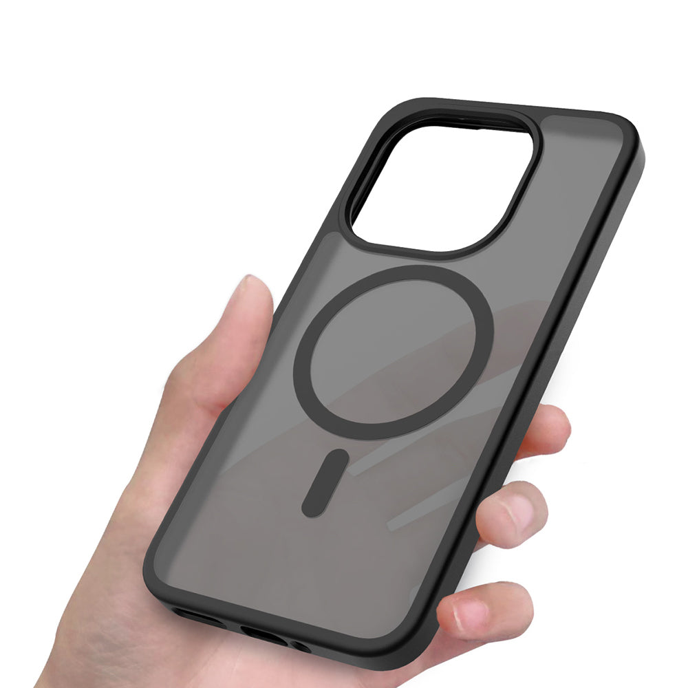 Xiaomi 15T Kılıf Sert PC Arka Yüzey Wireless Şarj Özellikli Zore Flet M-safe Kapak Siyah