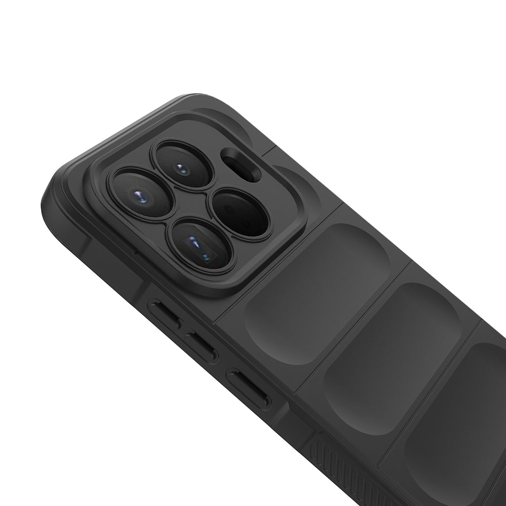 Xiaomi 15T Pro Kılıf Esnek TPU Oyuklu Arka Yüzey Tasarımlı Zore Etnik Silikon Kapak Siyah