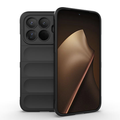 Xiaomi 15T Pro Kılıf Esnek TPU Oyuklu Arka Yüzey Tasarımlı Zore Etnik Silikon Kapak Koyu Yeşil