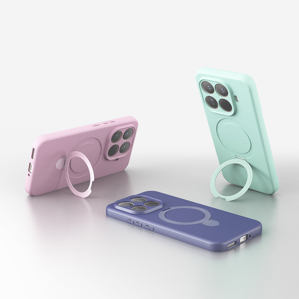 Xiaomi 15T Pro Kılıf M-safe Şarj Özellikli Standlı Zore Samara Kapak Lacivert