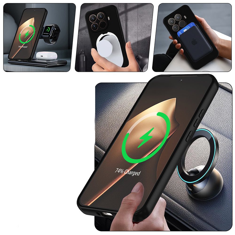 Xiaomi 15T Pro Kılıf M-safe Şarj Özellikli Standlı Zore Samara Kapak Titanyum-Gri