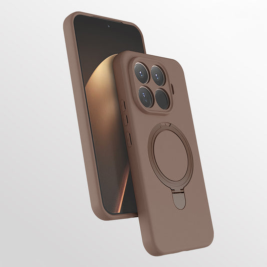 Xiaomi 15T Pro Kılıf M-safe Şarj Özellikli Standlı Zore Samara Kapak Titanyum-Gri