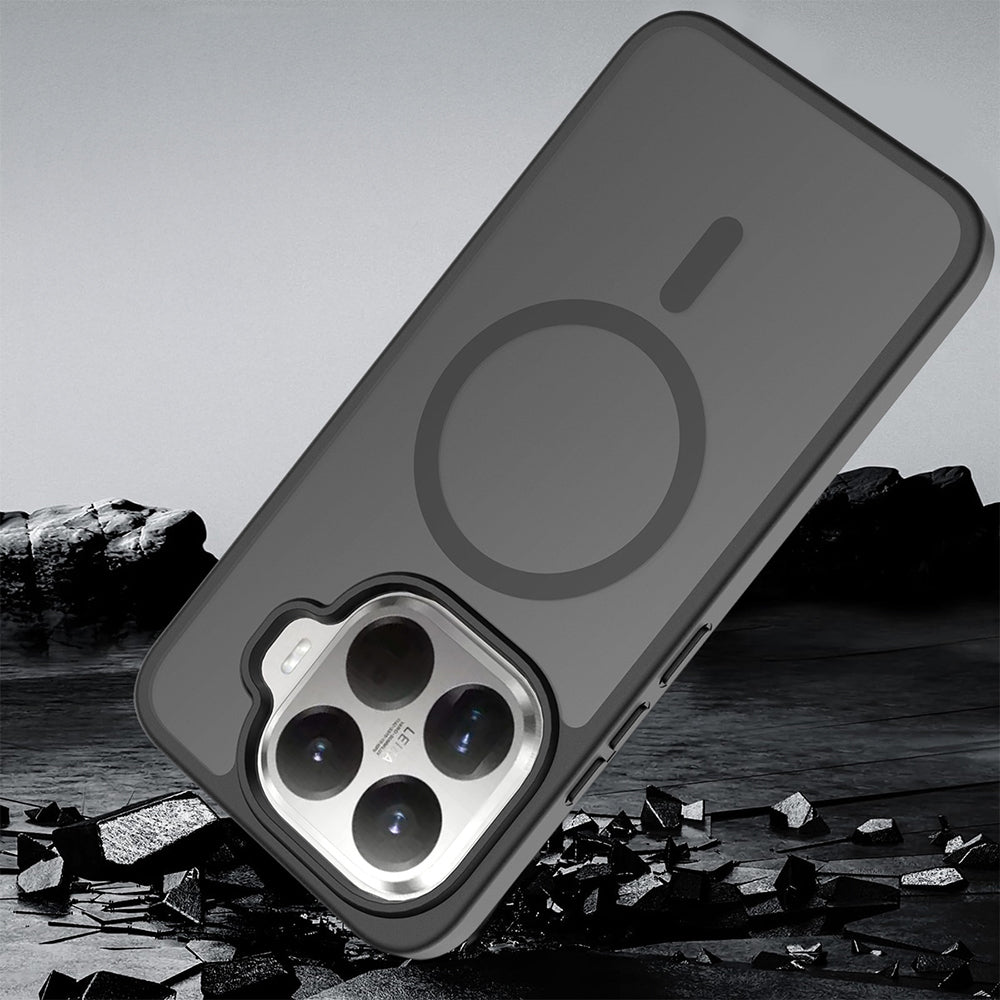 Xiaomi 15T Pro Kılıf Sert PC Arka Yüzey Wireless Şarj Özellikli Zore Flet M-safe Kapak Siyah