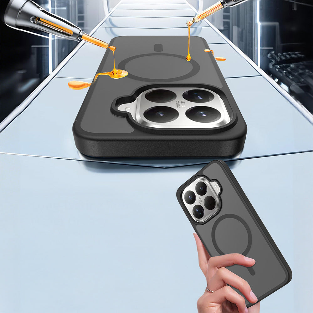 Xiaomi 15T Pro Kılıf Sert PC Arka Yüzey Wireless Şarj Özellikli Zore Flet M-safe Kapak Siyah