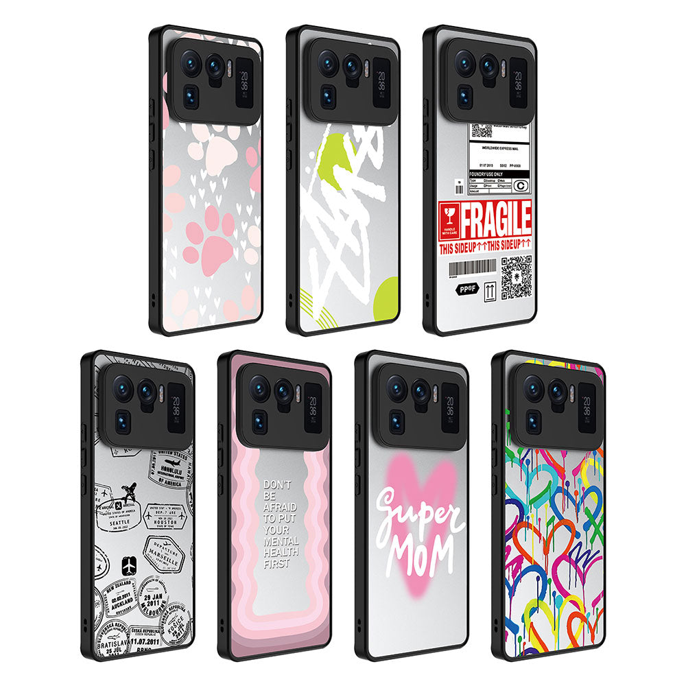 Xiaomi Mi 11 Ultra Kılıf Aynalı Desenli Kamera Korumalı Parlak Zore Mirror Kapak Kalp