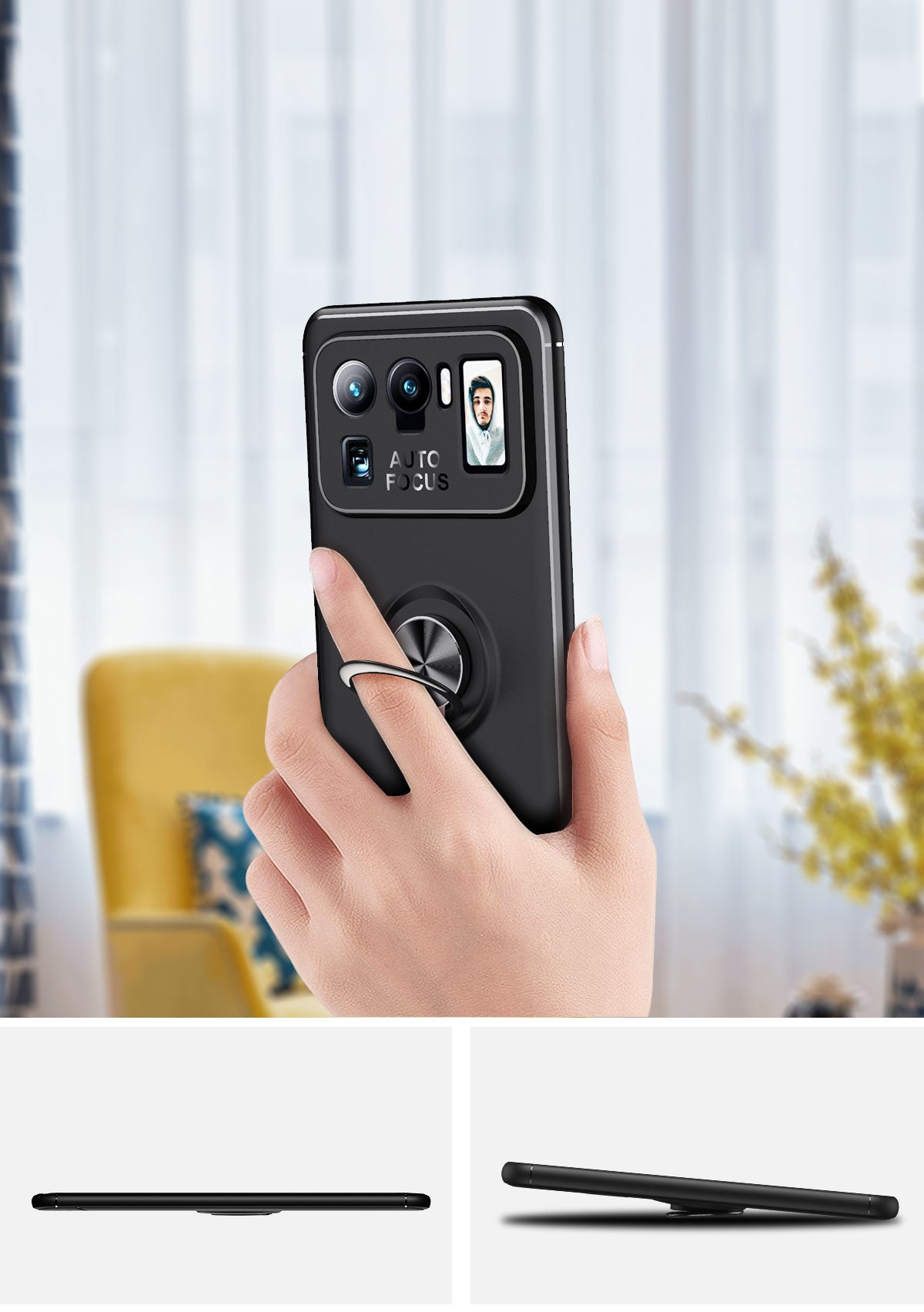 Xiaomi Mi 11 Ultra Kılıf Zore Ravel Silikon Kapak Siyah-Mavi