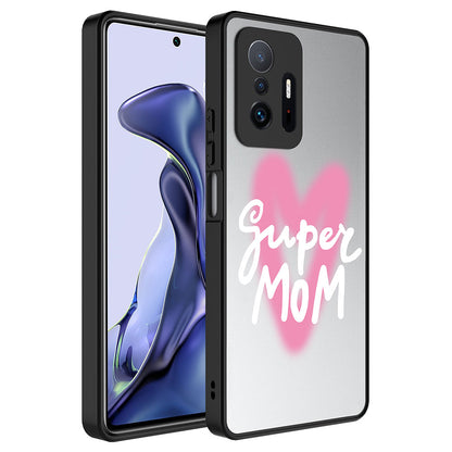 Xiaomi Mi 11T 5G Kılıf Aynalı Desenli Kamera Korumalı Parlak Zore Mirror Kapak Süper Anne
