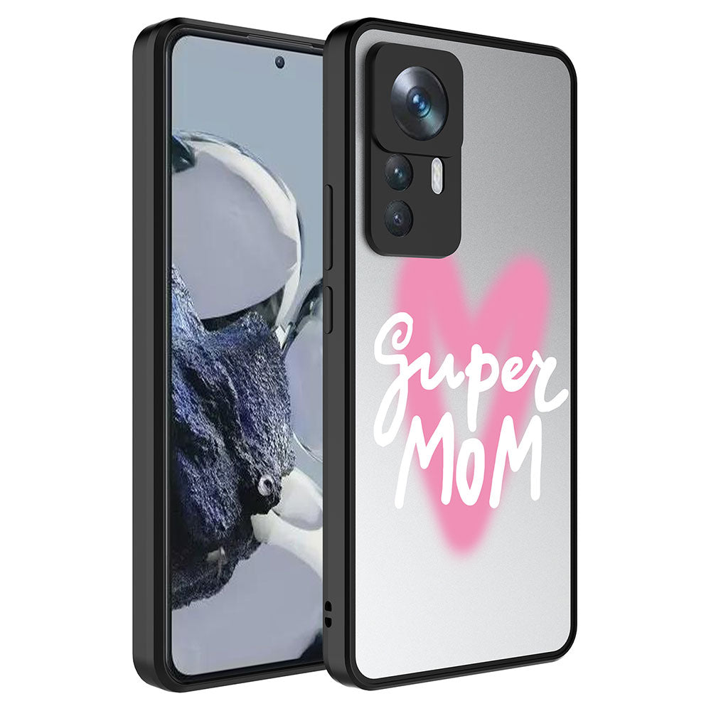 Xiaomi Mi 12T Kılıf Aynalı Desenli Kamera Korumalı Parlak Zore Mirror Kapak Süper Anne
