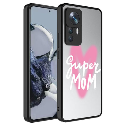 Xiaomi Mi 12T Kılıf Aynalı Desenli Kamera Korumalı Parlak Zore Mirror Kapak Süper Anne