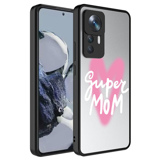 Xiaomi Mi 12T Pro Kılıf Aynalı Desenli Kamera Korumalı Parlak Zore Mirror Kapak Süper Anne