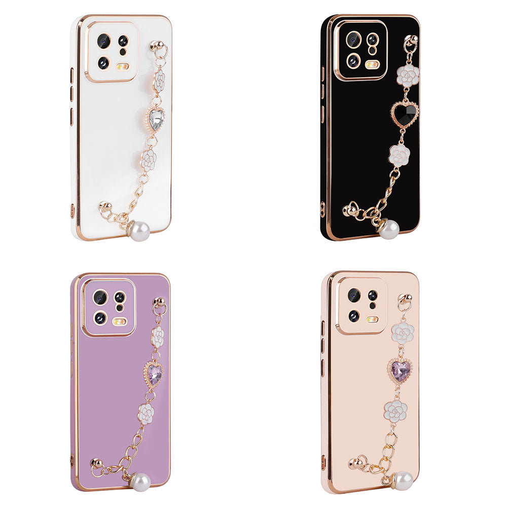 Xiaomi Mi 13 Kılıf El Tutamaçlı Kamera Korumalı Zore Taka Silikon Kapak Pembe