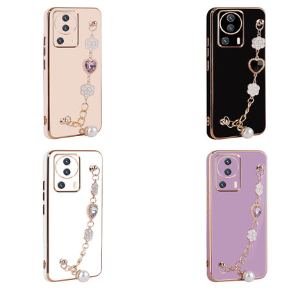 Xiaomi Mi 13 Lite Kılıf El Tutamaçlı Kamera Korumalı Zore Taka Silikon Kapak Beyaz