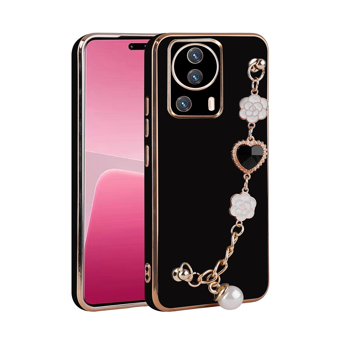 Xiaomi Mi 13 Lite Kılıf El Tutamaçlı Kamera Korumalı Zore Taka Silikon Kapak Siyah