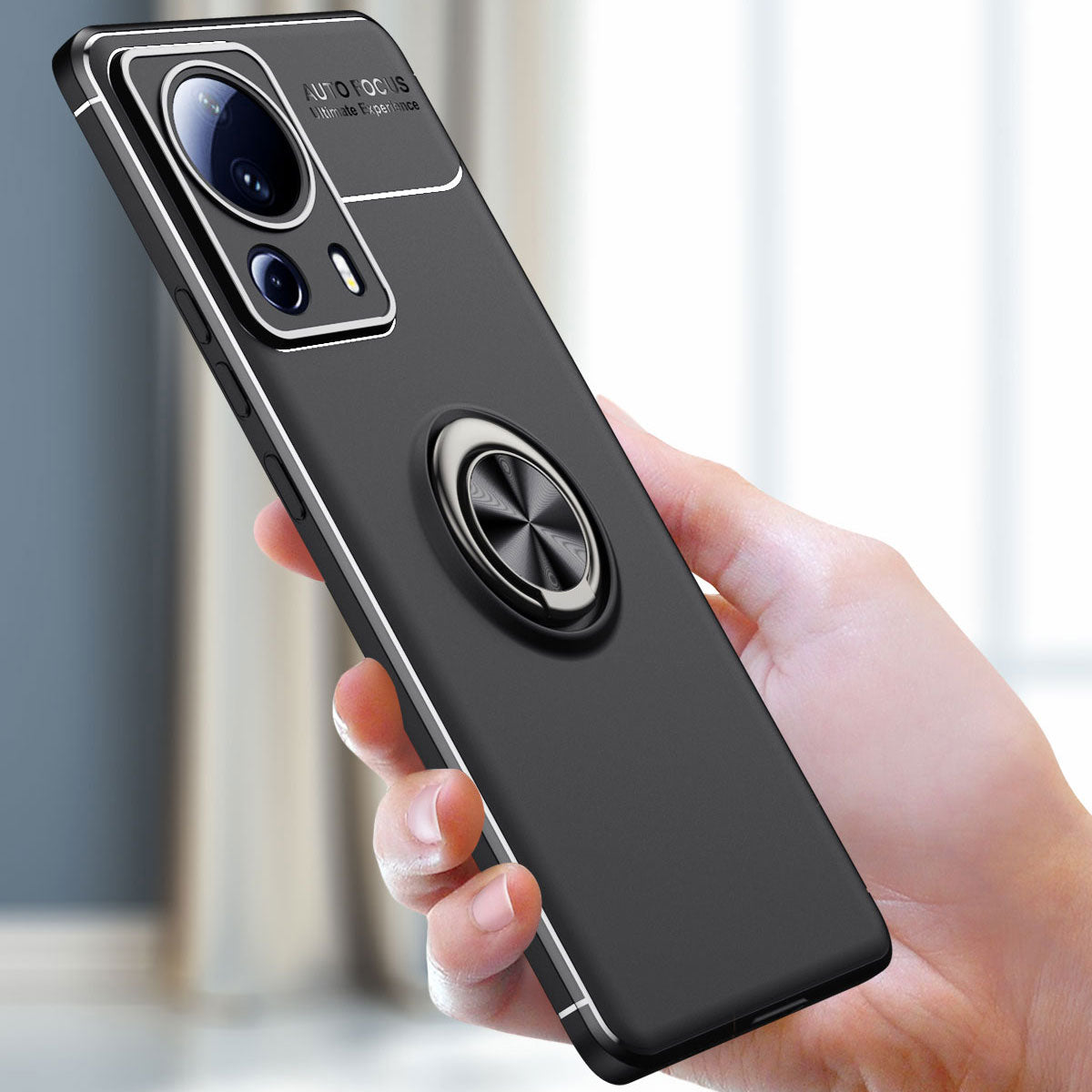 Xiaomi Mi 13 Lite Kılıf Zore Ravel Silikon Kapak Siyah-Mavi