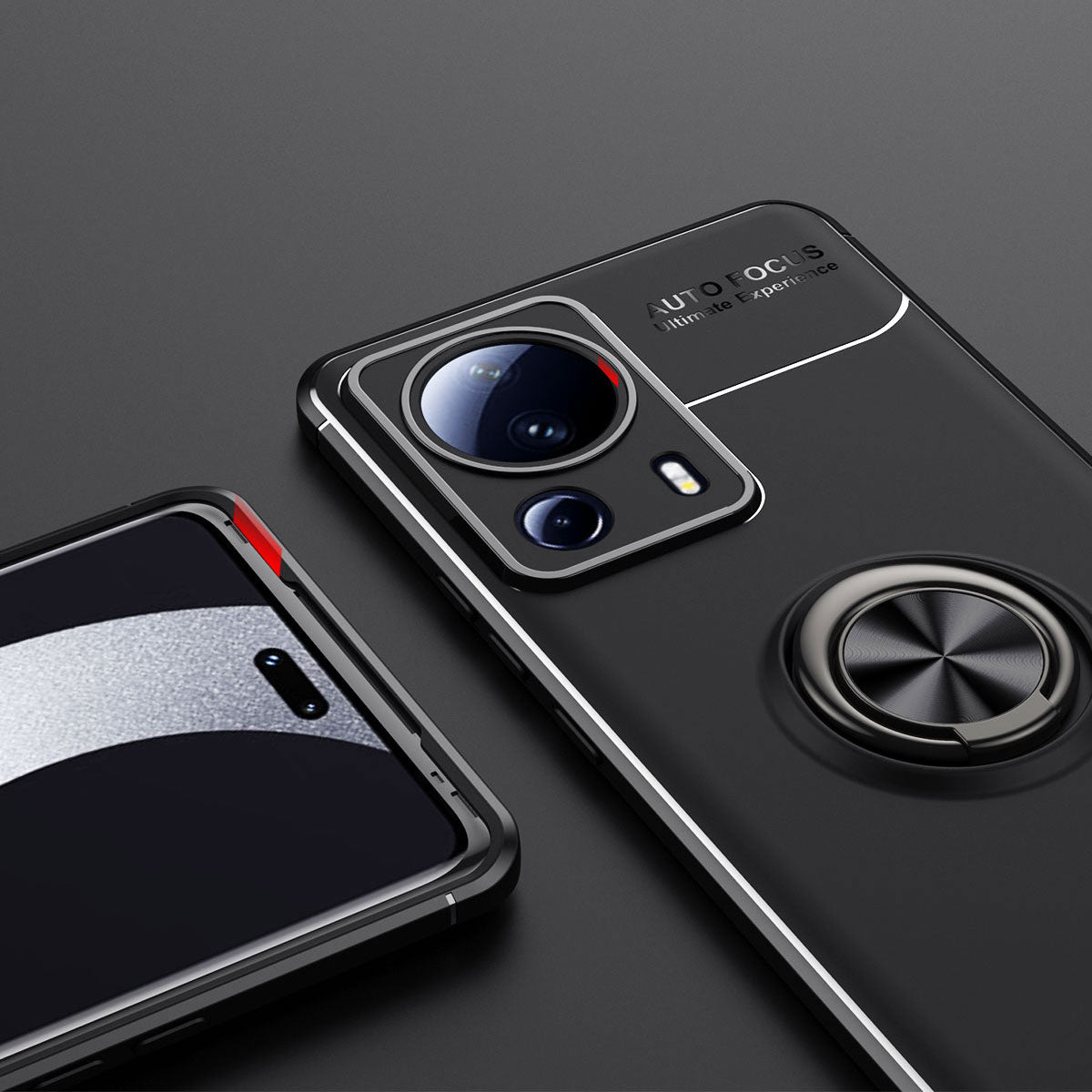 Xiaomi Mi 13 Lite Kılıf Zore Ravel Silikon Kapak Siyah-Mavi