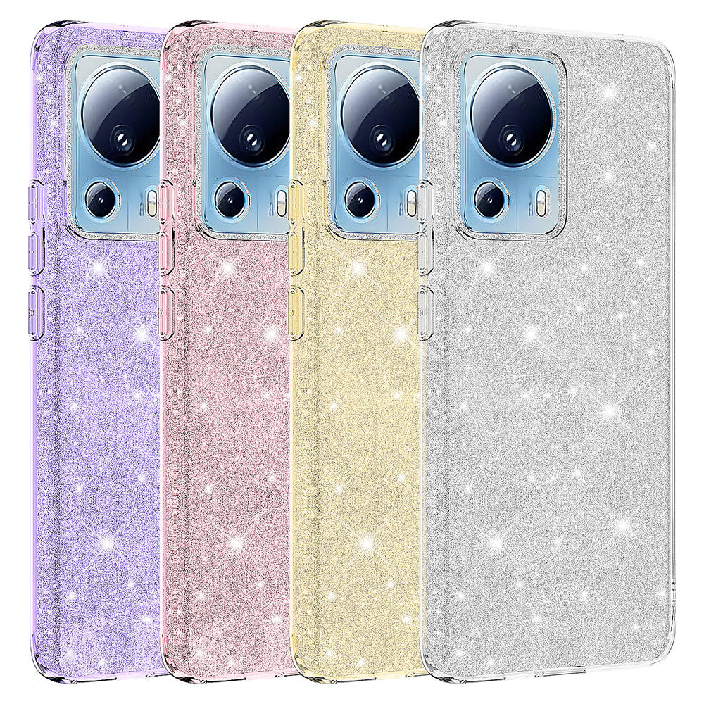 Xiaomi Mi 13 Lite Kılıf Zore Shining Silikon Gümüş