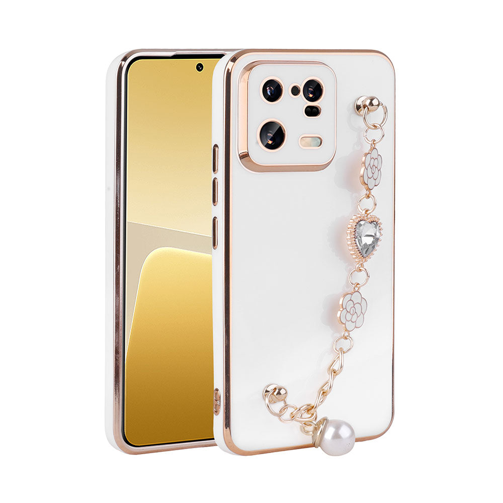 Xiaomi Mi 13 Pro Kılıf El Tutamaçlı Kamera Korumalı Zore Taka Silikon Kapak Beyaz