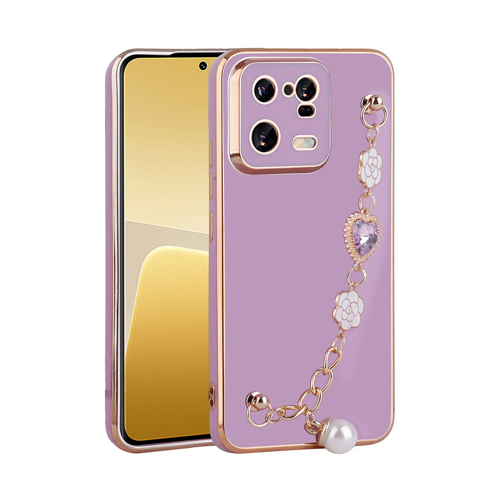 Xiaomi Mi 13 Pro Kılıf El Tutamaçlı Kamera Korumalı Zore Taka Silikon Kapak Mor