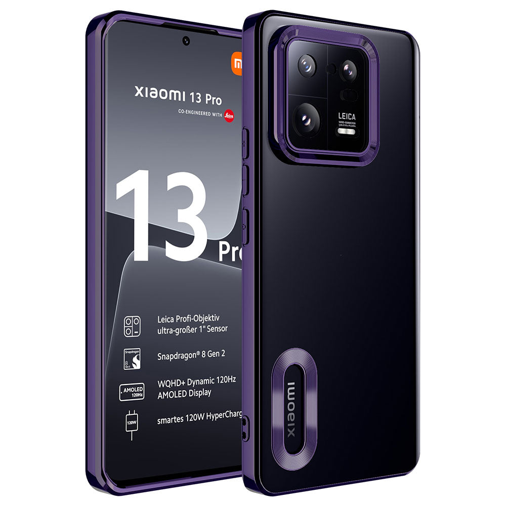 Xiaomi Mi 13 Pro Kılıf Kamera Korumalı Logo Gösteren Zore Omega Kapak Lila