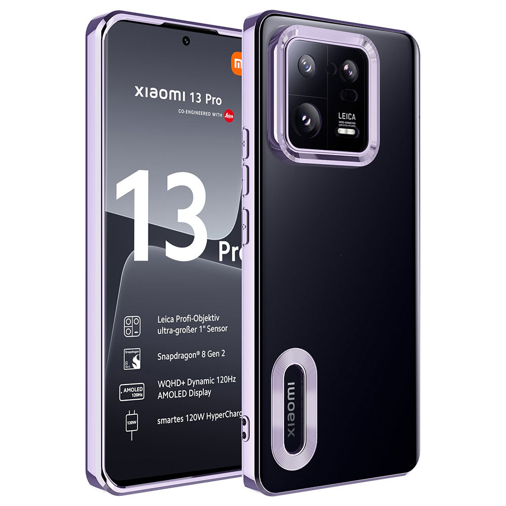Xiaomi Mi 13 Pro Kılıf Kamera Korumalı Logo Gösteren Zore Omega Kapak Lila