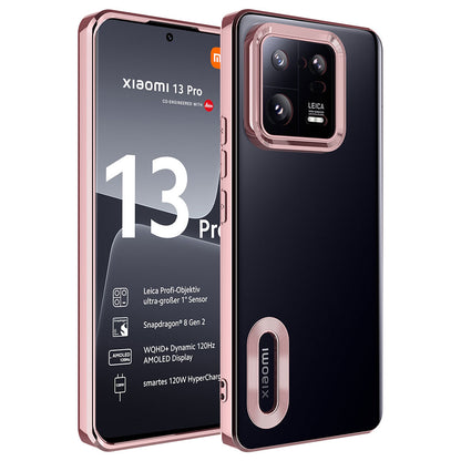 Xiaomi Mi 13 Pro Kılıf Kamera Korumalı Logo Gösteren Zore Omega Kapak Rose Gold