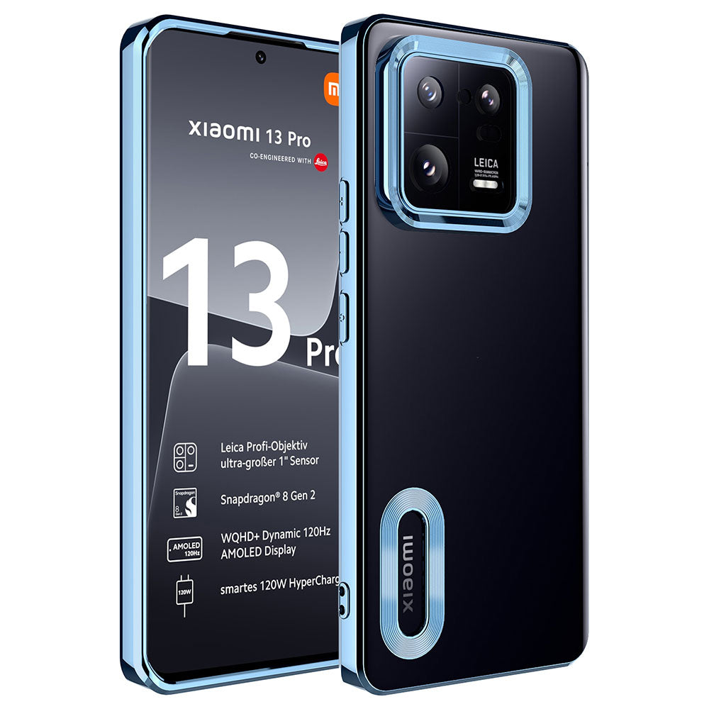 Xiaomi Mi 13 Pro Kılıf Kamera Korumalı Logo Gösteren Zore Omega Kapak Mavi